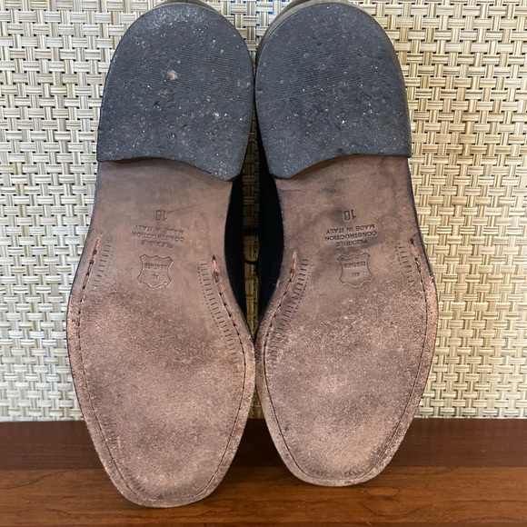 🌟HP🌟Soft Black Leather Cap Toe Derby Dress Shoes by Pronto Uomo Made Italy 10 - Picture 12 of 13